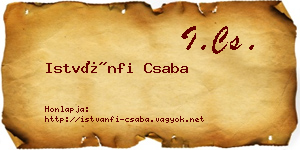 Istvánfi Csaba névjegykártya